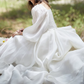 Superbe robe de mariée sirène bustier en satin et tulle, longue et en dentelle, C4563