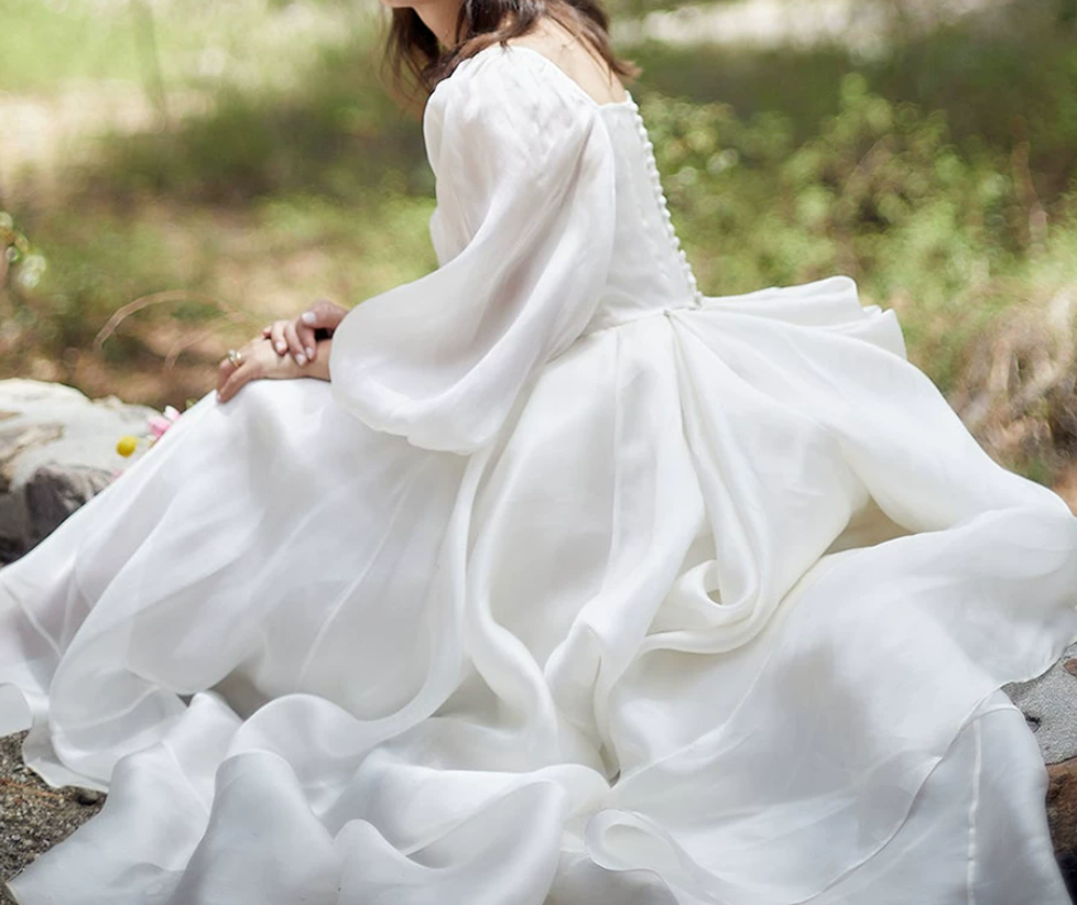 Superbe robe de mariée sirène bustier en satin et tulle, longue et en dentelle, C4563