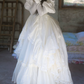 Superbe robe de mariée sirène bustier en satin et tulle, longue et en dentelle, C4563