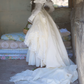 Superbe robe de mariée sirène bustier en satin et tulle, longue et en dentelle, C4563