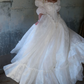 Superbe robe de mariée sirène bustier en satin et tulle, longue et en dentelle, C4563
