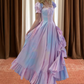 Robe de bal de princesse bustier à volants en satin long, robe de soirée C8117