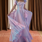 Robe de bal de princesse bustier à volants en satin long, robe de soirée C8117