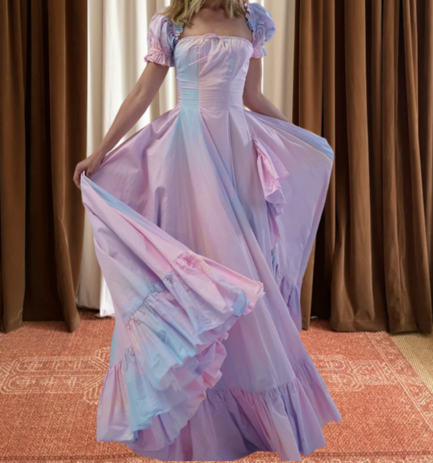 Robe de bal de princesse bustier à volants en satin long, robe de soirée C8117
