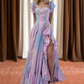 Robe de bal de princesse bustier à volants en satin long, robe de soirée C8117