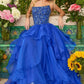 Robe de bal de princesse bustier à volants en satin long, robe de soirée C8117