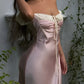 Robe de bal de princesse bustier à volants en satin long, robe de soirée C8117