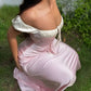 Robe de bal de princesse bustier à volants en satin long, robe de soirée C8117