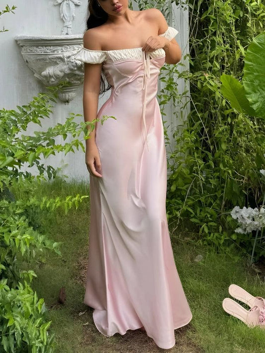 Robe de bal de princesse bustier à volants en satin long, robe de soirée C8117