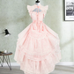 Robe de bal de princesse bustier à volants en satin long, robe de soirée C8117