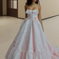 Robe de bal de princesse bustier à volants en satin long, robe de soirée C8117