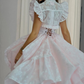 Robe de bal de princesse bustier à volants en satin long, robe de soirée C8117