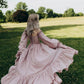 Robe de bal de princesse bustier à volants en satin long, robe de soirée C8117