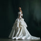 Superbe robe de mariée sirène bustier en satin et tulle, longue et en dentelle, C4563