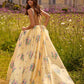 Robe de bal de princesse bustier à volants en satin long, robe de soirée C8117