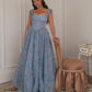 Robe de bal de princesse bustier à volants en satin long, robe de soirée C8117
