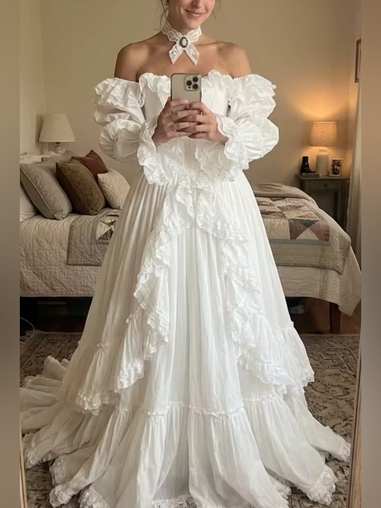 Superbe robe de mariée sirène bustier en satin et tulle, longue et en dentelle, C4563