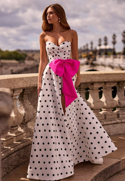 Robe de bal de princesse bustier à volants en satin long, robe de soirée C8117