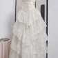 Superbe robe de mariée sirène bustier en satin et tulle, longue et en dentelle, C4563