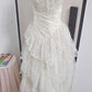 Superbe robe de mariée sirène bustier en satin et tulle, longue et en dentelle, C4563
