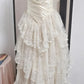 Superbe robe de mariée sirène bustier en satin et tulle, longue et en dentelle, C4563