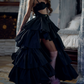 Robe de bal de princesse bustier à volants en satin long, robe de soirée C8117