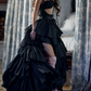 Robe de bal de princesse bustier à volants en satin long, robe de soirée C8117
