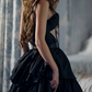 Robe de bal de princesse bustier à volants en satin long, robe de soirée C8117