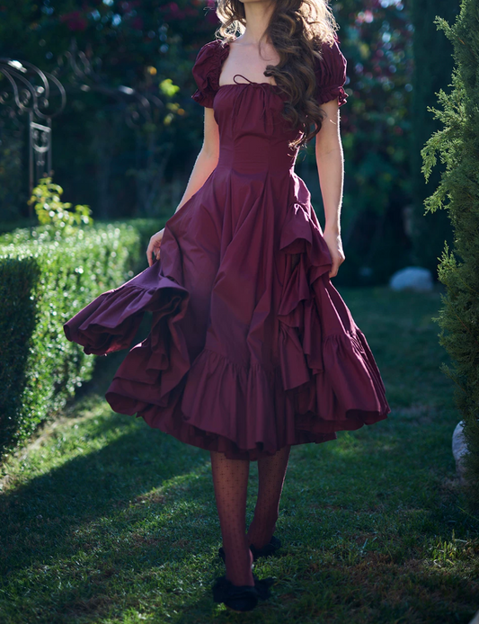 Robe de bal de princesse bustier à volants en satin long, robe de soirée C8117