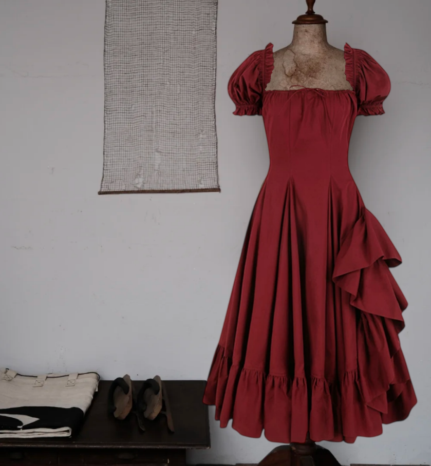 Robe de bal de princesse bustier à volants en satin long, robe de soirée C8117