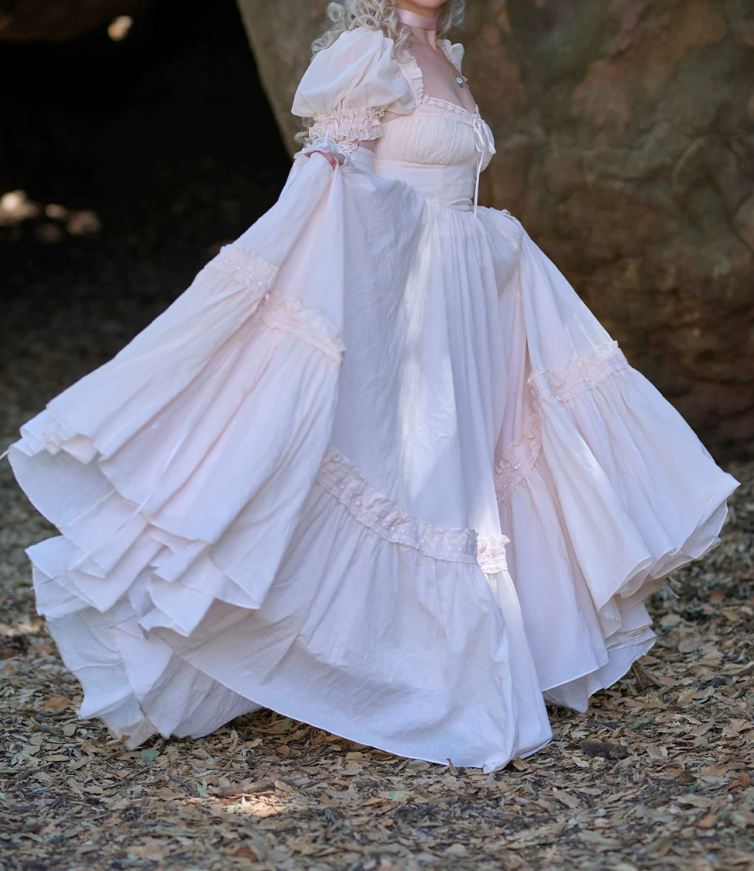 Robe de bal de princesse bustier à volants en satin long, robe de soirée C8117