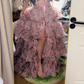 Robe de bal de princesse bustier à volants en satin long, robe de soirée C8117