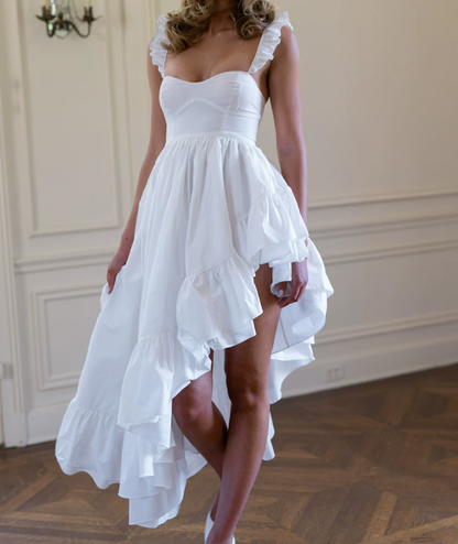 Robe de bal de princesse bustier à volants en satin long, robe de soirée C8117
