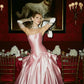 Alluring Strapless Prom Dress Ruched Satin Long A-Line Evening Dress D0679