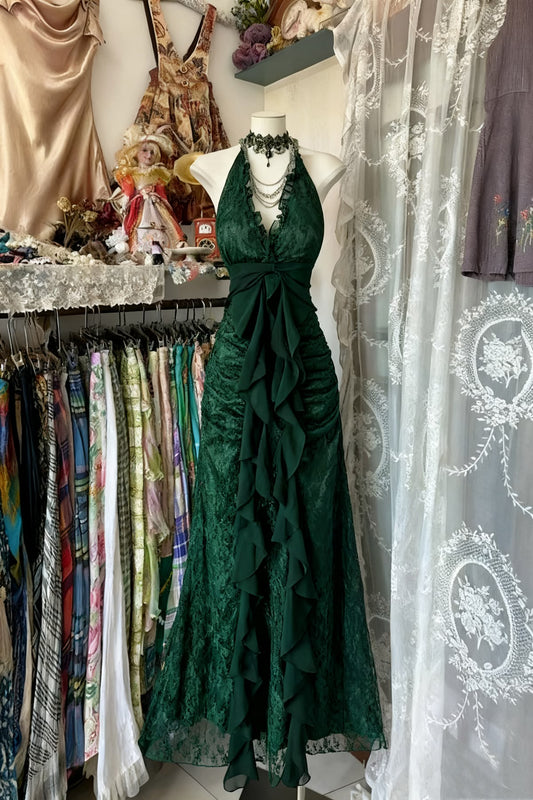 Robe de bal de princesse bustier à volants en satin long, robe de soirée C8117