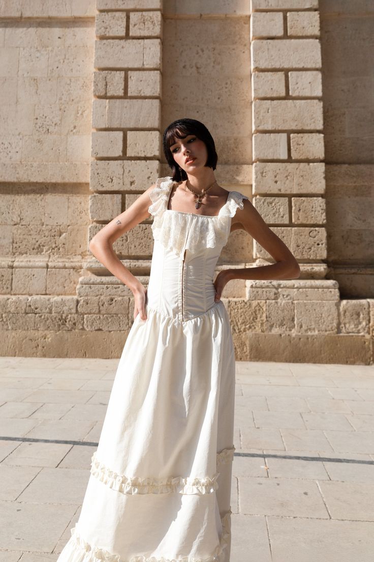 Romantic Off The Shoulder Prom Dress Long White Ruffles A-Line Evening Dress D0683