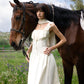 Romantic Off The Shoulder Prom Dress Long White Ruffles A-Line Evening Dress D0683
