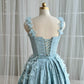 Robe de bal de princesse bustier à volants en satin long, robe de soirée C8117