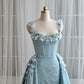 Robe de bal de princesse bustier à volants en satin long, robe de soirée C8117
