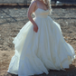 Alluring Spaghetti Strap Wedding Dresses White Ruffles A-Line Bridal Dress D0691