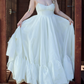 Alluring Spaghetti Strap Wedding Dresses White Ruffles A-Line Bridal Dress D0691
