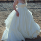 Alluring Spaghetti Strap Wedding Dresses White Ruffles A-Line Bridal Dress D0691