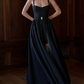 Robe de bal de princesse bustier à volants en satin long, robe de soirée C8117