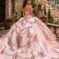 Graceful Satin Tulle Ball Gown Pink Sequins Quinceanera Dresses Off The Shoulder Sweet 16 Dresses D0705