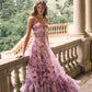 Retro Halter Neck Beaded Long Prom Dress Floral  Ruffles A-Line Evening Dress D0711