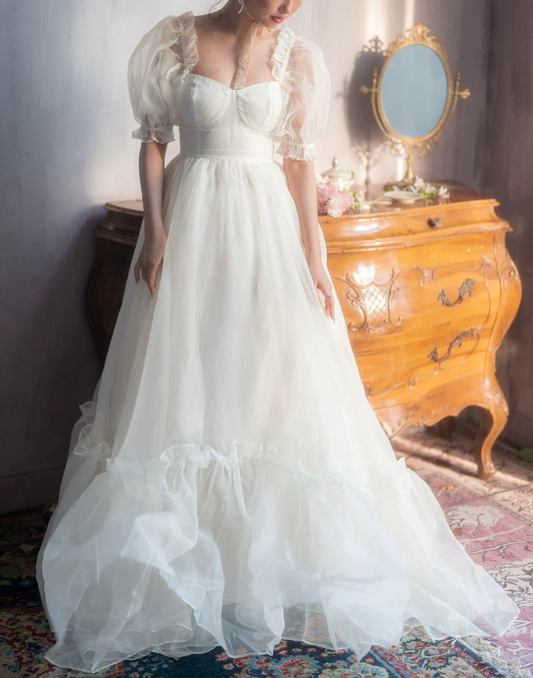 Superbe robe de mariée sirène bustier en satin et tulle, longue et en dentelle, C4563