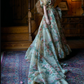 Romantic Square Neck Floral Prom Dress Ruffles Short Sleeve A-Line Evening Dress D0722