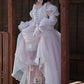 Adorable U Neck Pink Prom Dress Long Sleeve Ruffles A-Line Evening Dress D0726