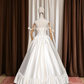 Romantic Off The Shoulder Wedding Dresses Satin Bows Ruffled A-Line Bridal Dress D0737