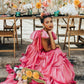 Vibrant Spaghetti Straps Prom Dress Hot Pink Tiered A-Line Evening Dress D0744